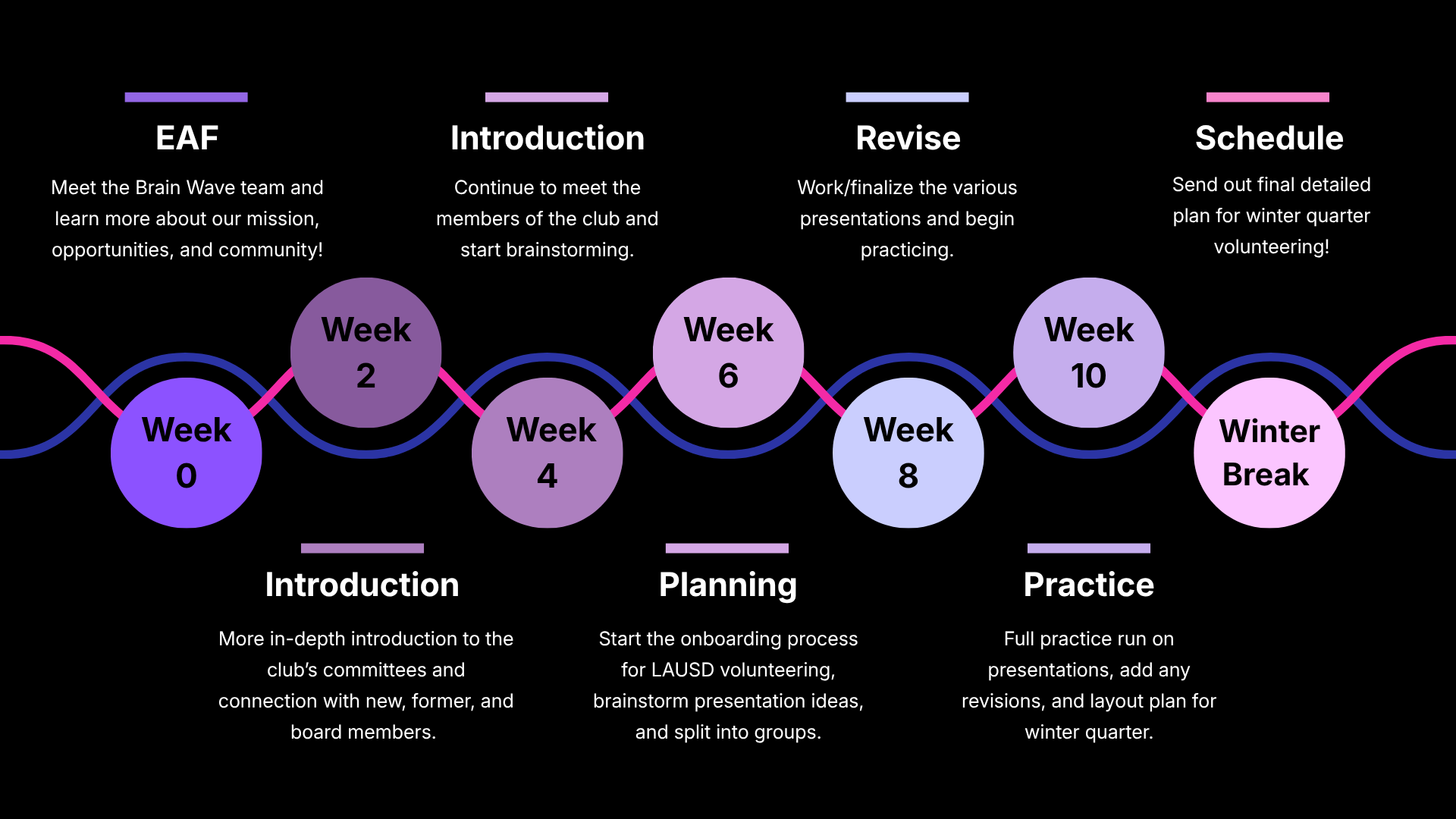 Brain Wave Education Timeline